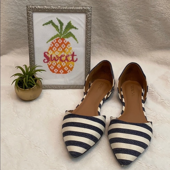NWOT Merona Striped Flats - Picture 1 of 6